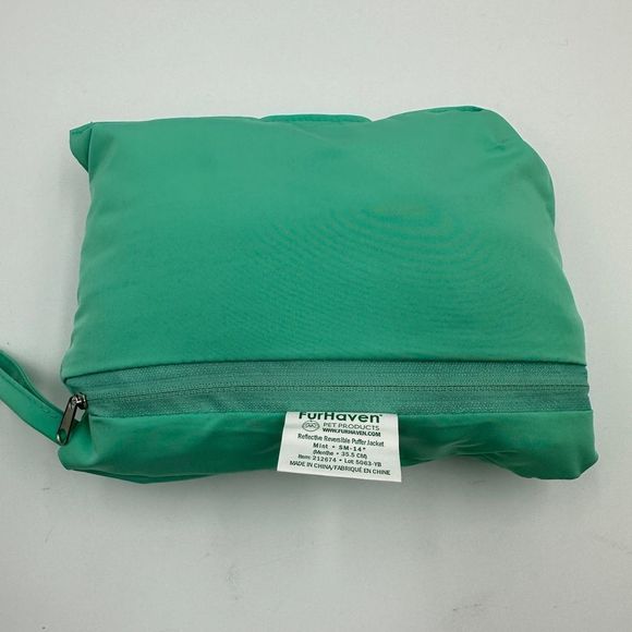 NWT!! Furhaven Reversible Reflective Puffer Jacket, Washable, Mint, Small - Picture 11 of 12